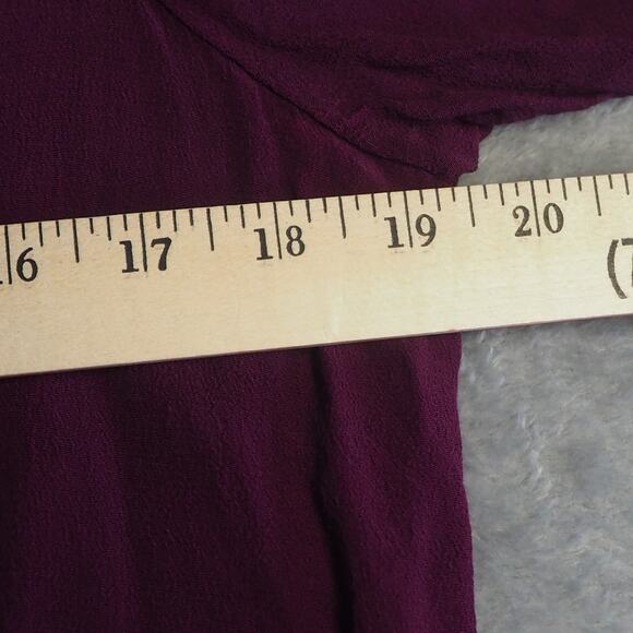 Anthropologie Maeve Galina‎ Drop Waist Dress Sz Large Dark Purple Pin Tuck Tunic - Picture 4 of 11